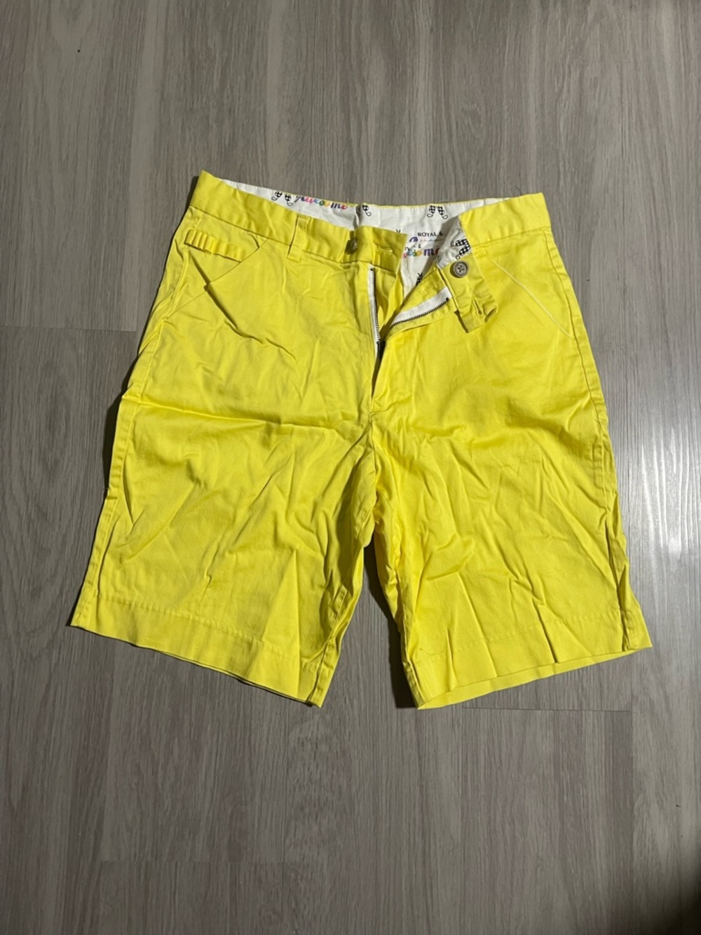 Bright Yellow Casual Golf Shorts